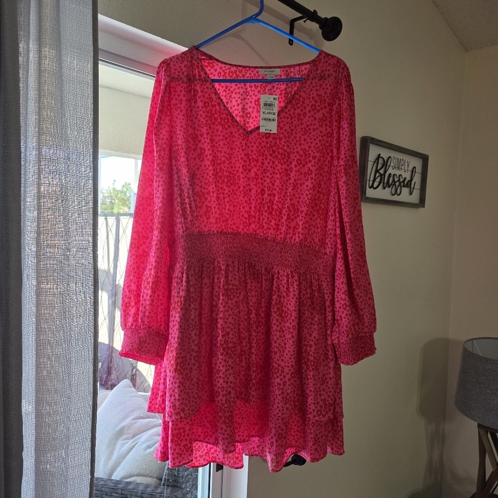 Long Sleeve Pink Dress